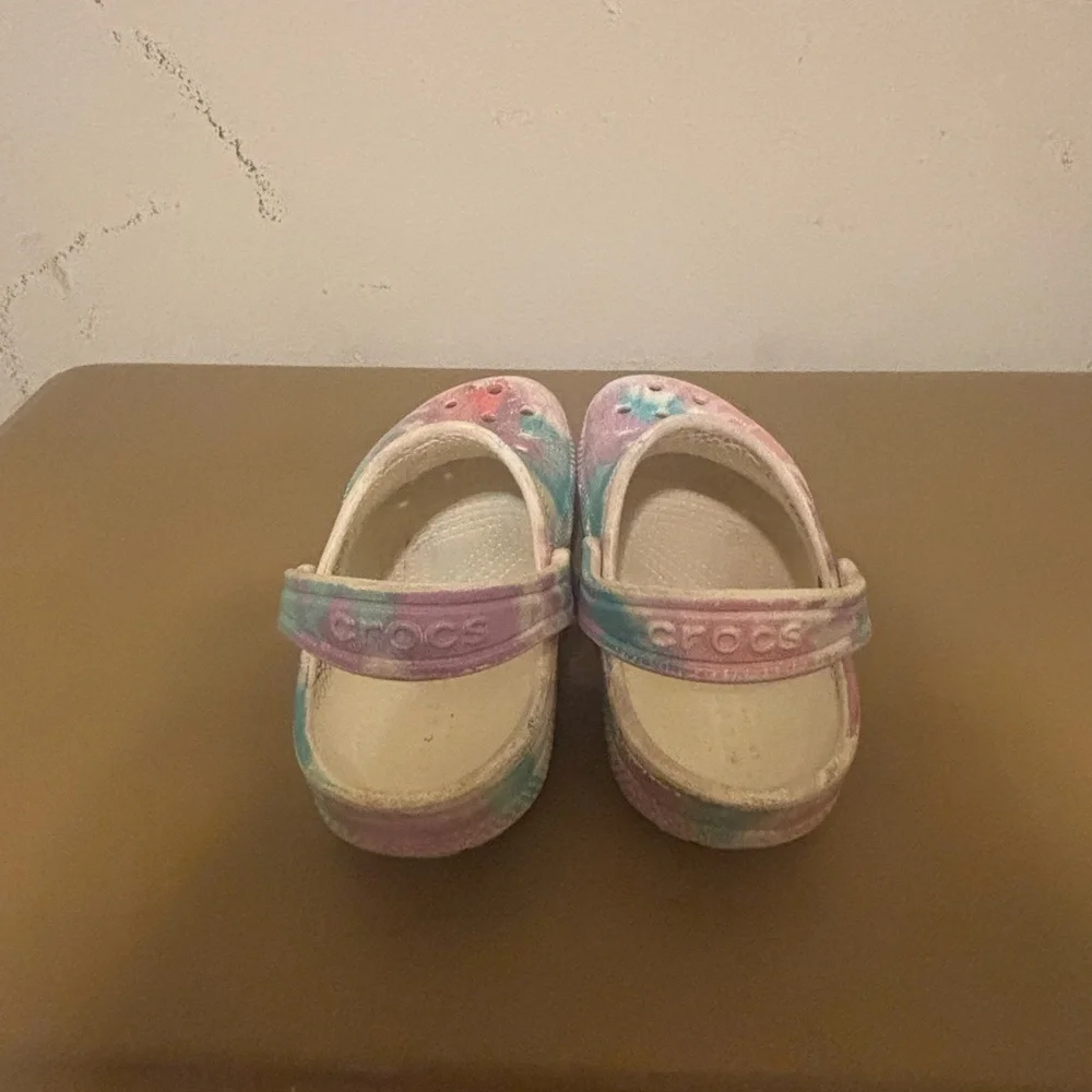 CROCS Kids Sandals in Pink, Blue, and Green